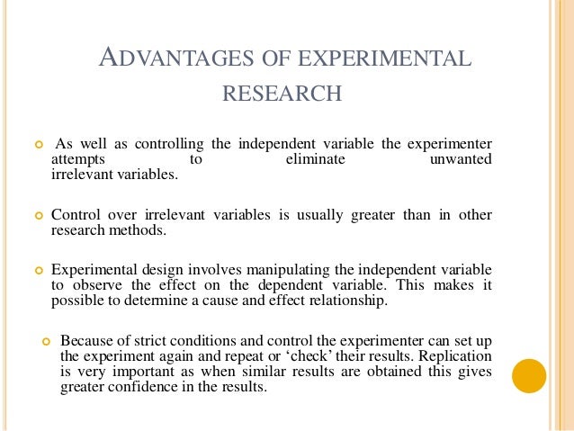examples of experimental research in education